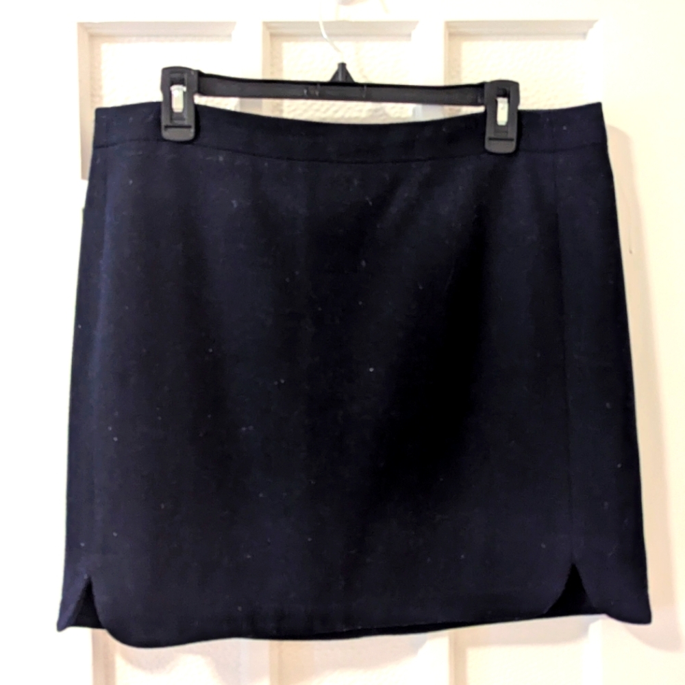 J. Crew Navy Mini Wool Pencil Skirt